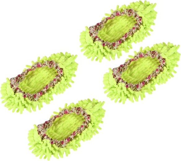 Unique Bargains Chenille Microfiber Washable Multifunctional Cleaning Shoe Cover Duster 4 Pcs Purple