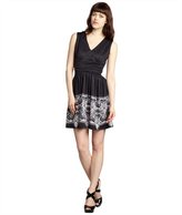 Thumbnail for your product : Julie Brown JB by black and white printed jersey knit v-neck 'Addison' dress