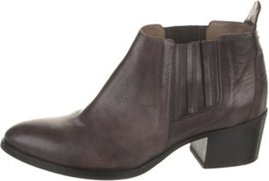 Italeau Leather Ankle Chelsea Boots Brown Semi-Pointed Toes Unfortunately, due to restrictions, this item may not be eligible for shipping in all areas.