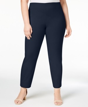Charter Club Plus Size Chelsea Tummy-Control Skinny Leg Pull-On Ankle Pants, Created for Macy's