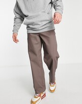 Thumbnail for your product : ASOS DESIGN wide fit chinos in brown