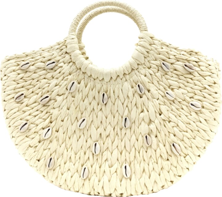 Sostter Natural Paper Straw Shell Grab Bag Bieye ShopStyle