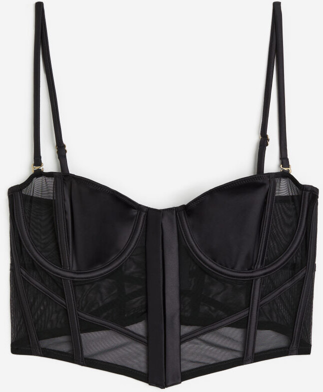 H&M Satin and Mesh Bustier - ShopStyle Lingerie