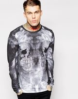 Thumbnail for your product : Religion Long Sleeve Top with AO Skull Print