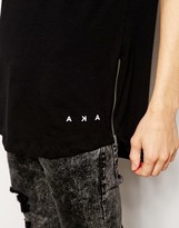 Thumbnail for your product : AKA Longline T-Shirt with Curved Hem and Side Zips
