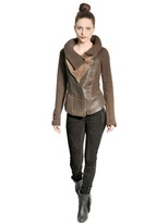 Thumbnail for your product : Asymmetrical Leather & Fur Biker Jacket