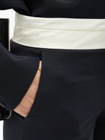 Thumbnail for your product : Tibi Beatle Contrast-waist Wool-blend Trousers - Navy White