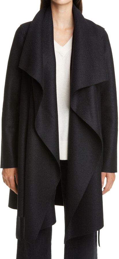 draped wool coat