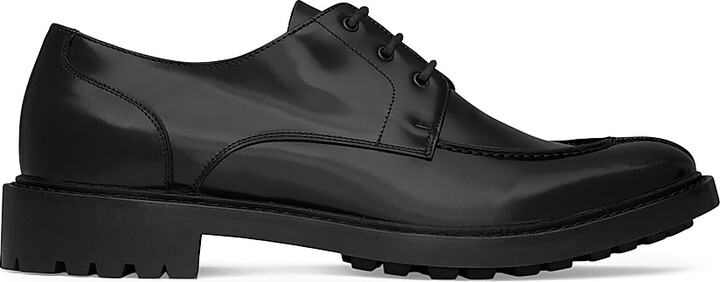 Saint Laurent Men's Lino Derbies in Smooth Leather - Black - Size 9