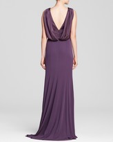 Thumbnail for your product : Vera Wang Gown - Deep V-Neck Mixed Material