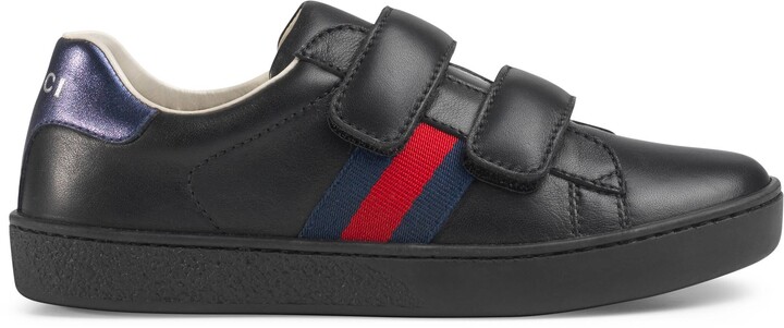 kids black gucci trainers