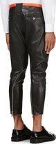 Thumbnail for your product : DSquared 1090 Dsquared2 Black Leather Zipper Trim Biker Pants