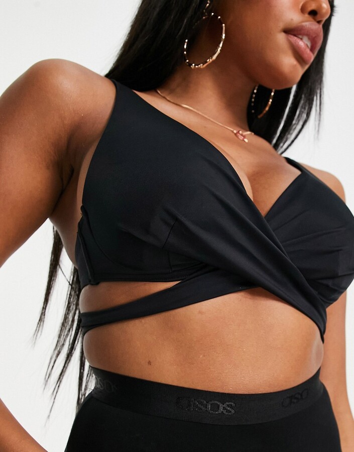 ASOS DESIGN fuller bust mix and match underwired wrap bikini top in black -  ShopStyle Two Piece Swimsuits
