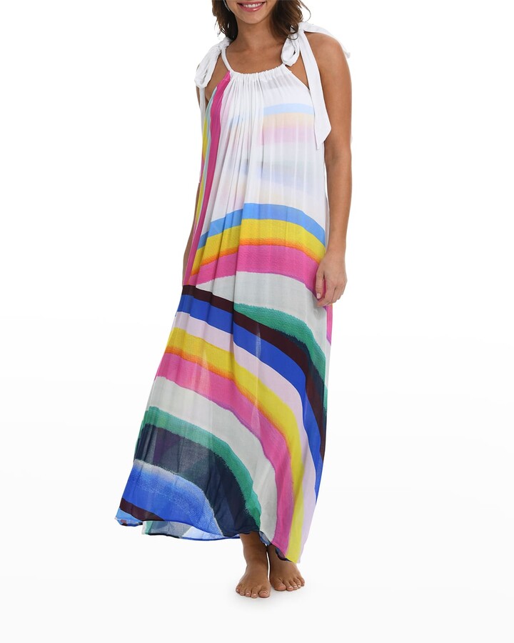 Sunshine 79 Striped Self-Tie Maxi Coverup Dress - ShopStyle