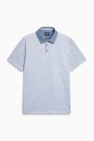 Thumbnail for your product : Next Mens Light Blue Premium Woven Collar Polo
