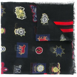 Alexander McQueen badge print scarf