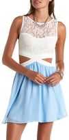 Thumbnail for your product : Charlotte Russe Color Block Cut-Out Skater Dress