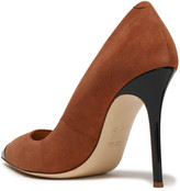 Thumbnail for your product : Giuseppe Zanotti Lucrezia 105 Patent Leather-trimmed Suede Pumps