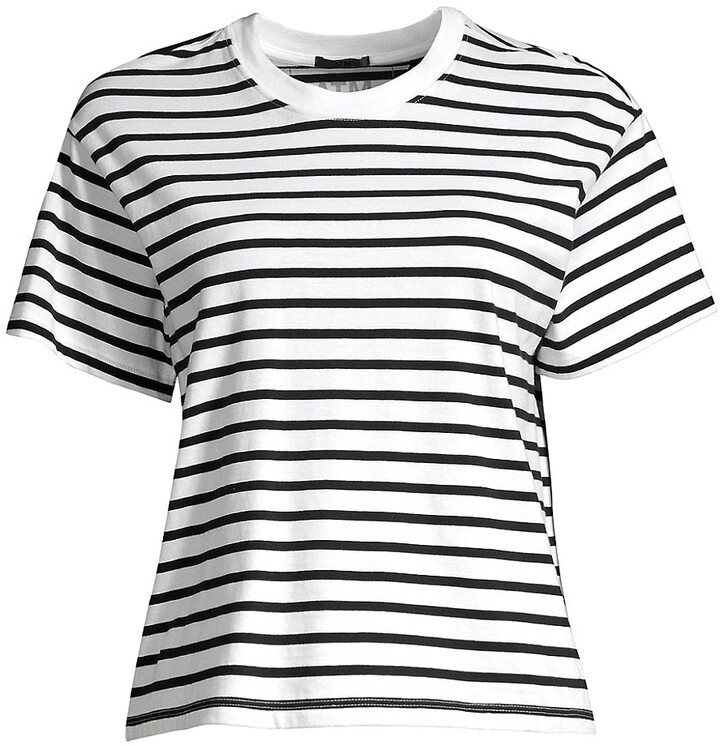 womens black and white striped t shirt