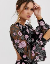asos edition embroidered floral maxi dress