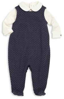 Ralph Lauren Baby's Three-Piece Bodysuit, Footed Overalls & Cardigan Set