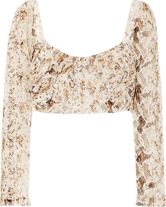 white chiffon crop top