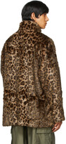 Thumbnail for your product : Needles Brown Faux-Fur Leopard Car Coat