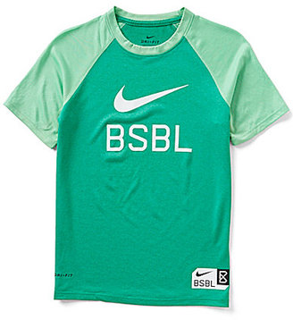 Nike Big Boys 8-20 Color Block Dri-FIT Short-Sleeve Baseball Tee