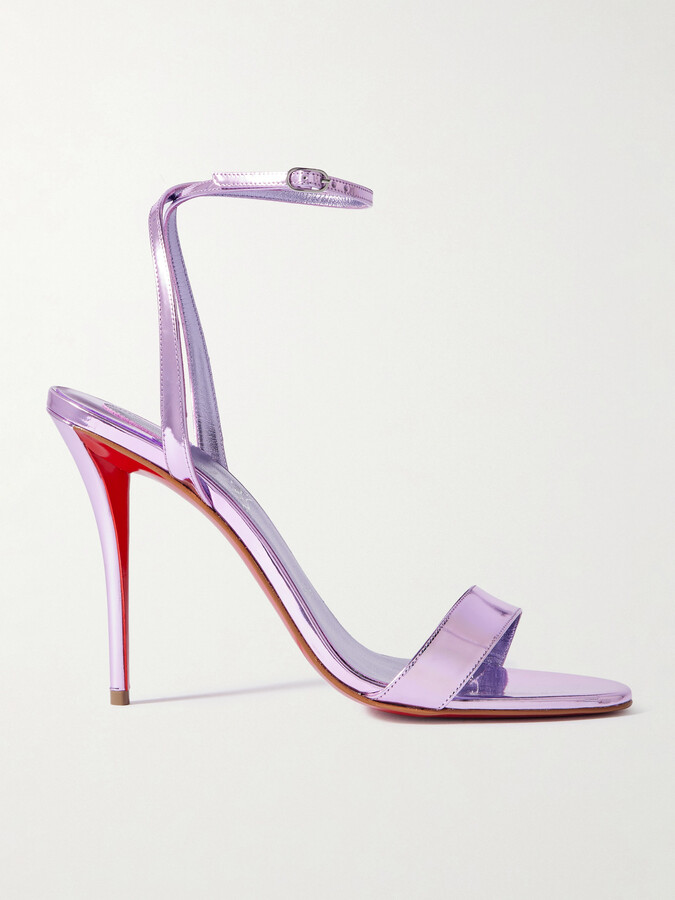 Christian Louboutin Miss Z 100 Mirrored-leather Sandals - Pink