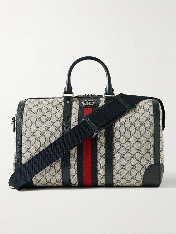 Gucci - Men - Ophidia Mini Leather-trimmed Monogrammed Supreme Coated-canvas Messenger Bag Gray