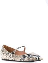 Thumbnail for your product : Tabitha Simmons Hermione snakeskin print ballerina shoes