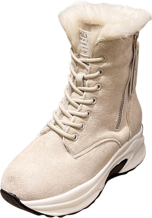 SHOBDW Boots for Women Winter Warm Fur Inner Ankle Boots Girls