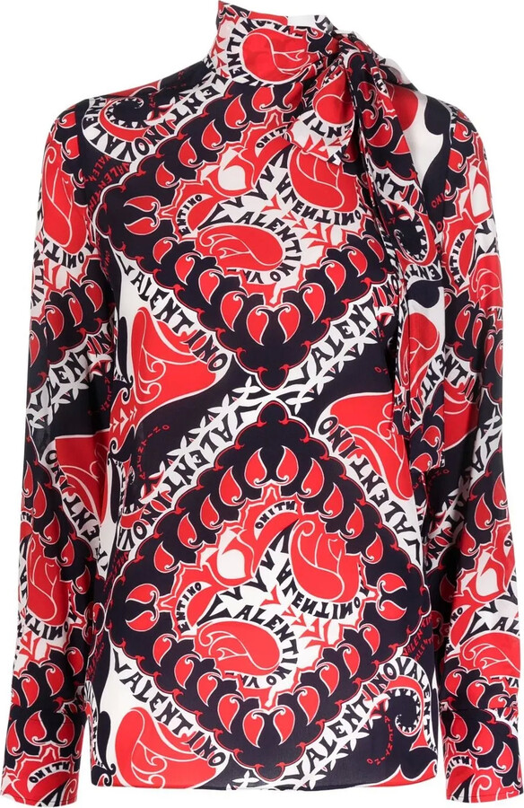 All-Over Graphic-Print Blouse