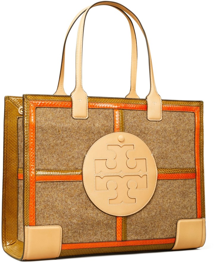 Tory Burch Ella MixedMaterials Quadrant Tote Bag ShopStyle