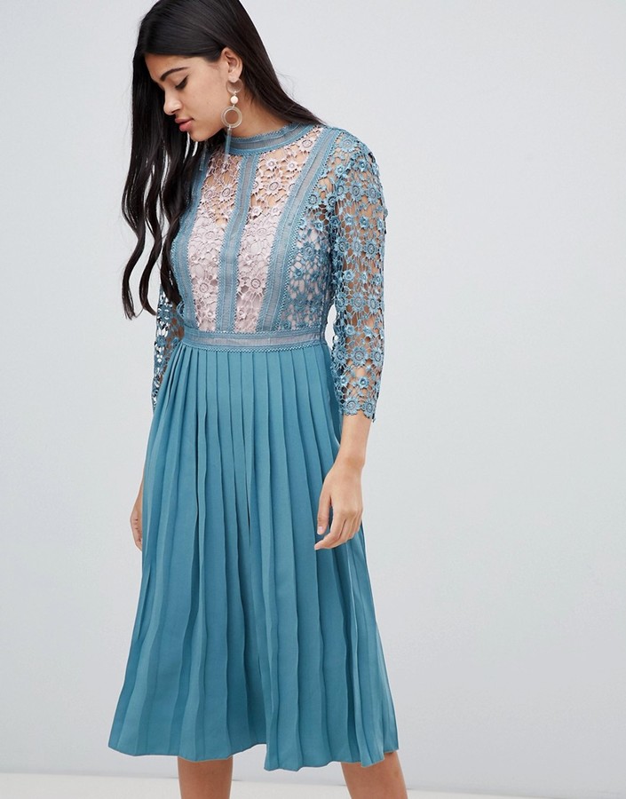 aqua lace dress