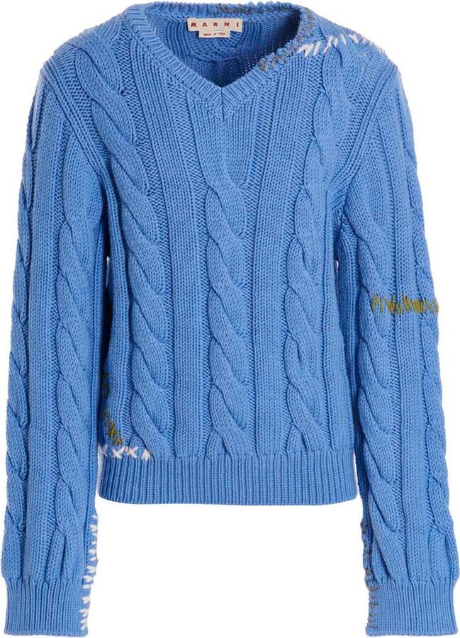 Mens Necks Cable Knit Sweater | ShopStyle