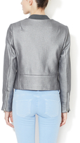 Thumbnail for your product : L'Agence Laminated Collarless Jacket with Asymmetrical Zipper