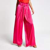 Thumbnail for your product : River Island Bright pink wide leg trousers
