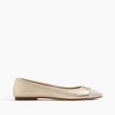 Thumbnail for your product : J.Crew Gemma cap-toe flats in metallic leather