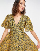 Thumbnail for your product : Topshop mustard ditsy occasion midaxi dress