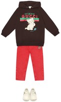 Thumbnail for your product : Gucci Children Logo embroidered cotton hoodie