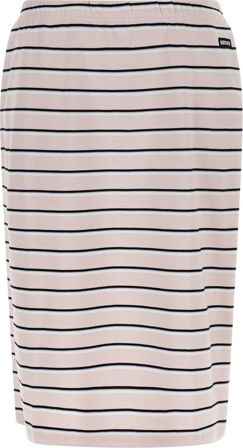 Rotate by Birger Christensen Striped Midi Skirt