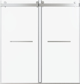 Myhomekeepers 68-72 Inches *76 Inches Frameless Double Sliding Soft-Close Shower Door 3/8 Inches (10Mm) Thick SGCC Tempered Glass Door