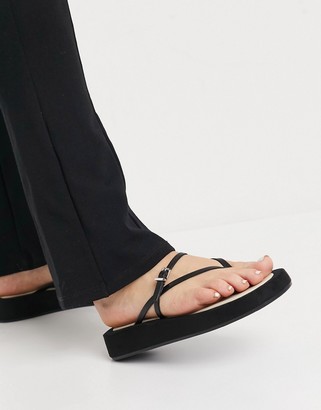 ASOS DESIGN Fateful chunky flip flop sandals in black - ShopStyle