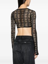 Thumbnail for your product : Versace Jeans Couture Mesh-Lace Cropped Top