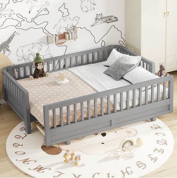 EPOCH VENTS TwinXLPlatformBedwithGuardrailsforBedroom