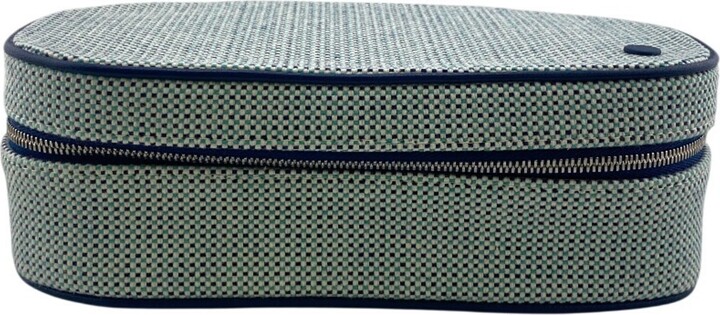 Hermes Blue Canvas Leather Pouch (Pre-Owned)