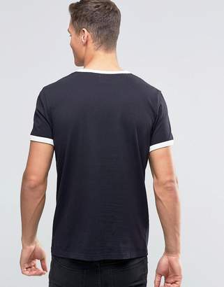 Jack Wills regular fit ringer t-shirt in black Exclusive at ASOS
