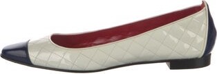 Manolo Blahnik Patent Leather Colorblock Pattern Ballet Flats