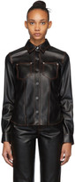 Thumbnail for your product : Proenza Schouler Black Faux-Leather Button-Down Shirt